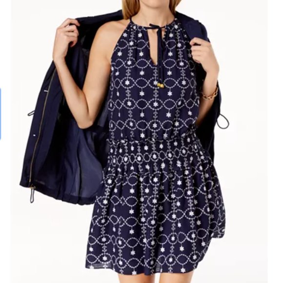 NWT Michael Kors Embroidered Halter Dress (M) - Picture 4 of 14